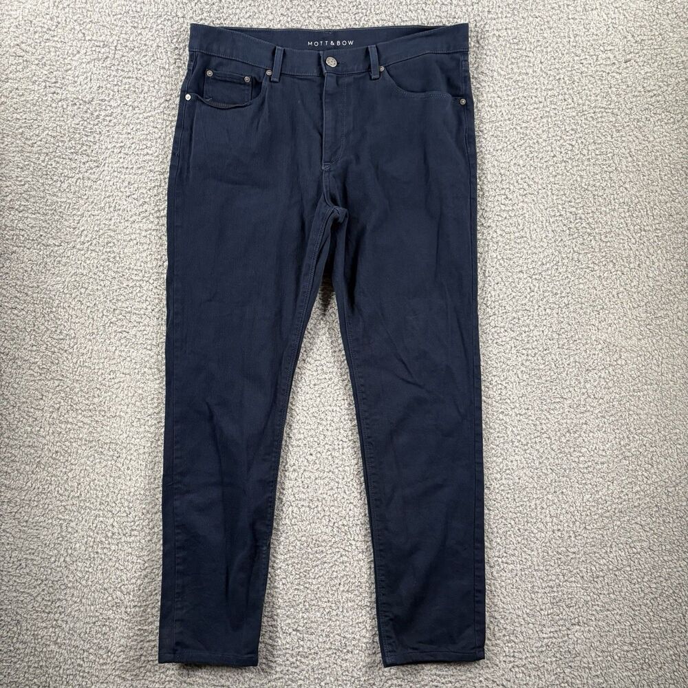 Mott & Bow Men's 33x32 Skinny Merc Blue Jeans Denim Stretch Preppy Huckberry